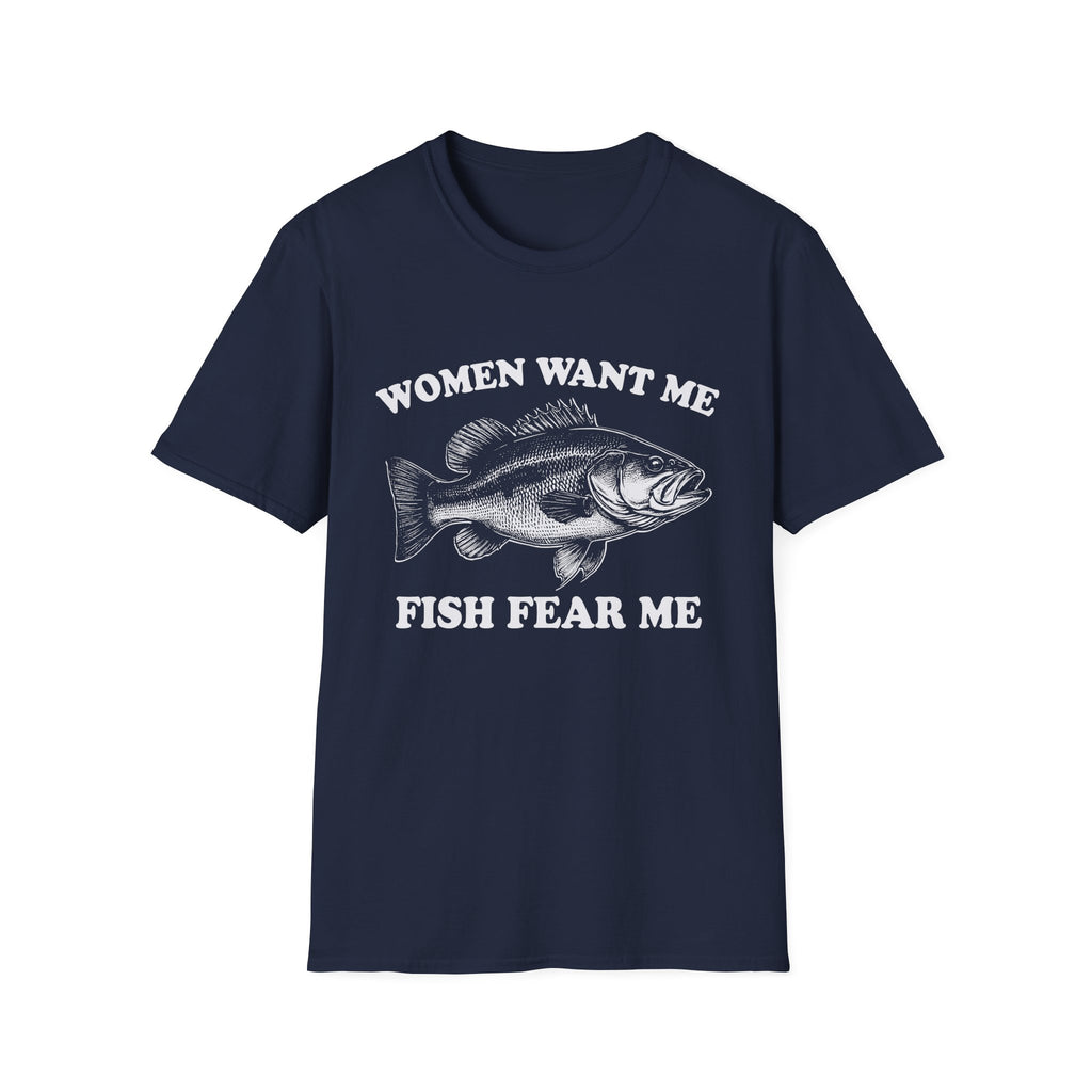 Women Want Me, Fish Fear Me Vintage Bass T-Shirt