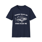Women Want Me, Fish Fear Me Vintage Bass T-Shirt