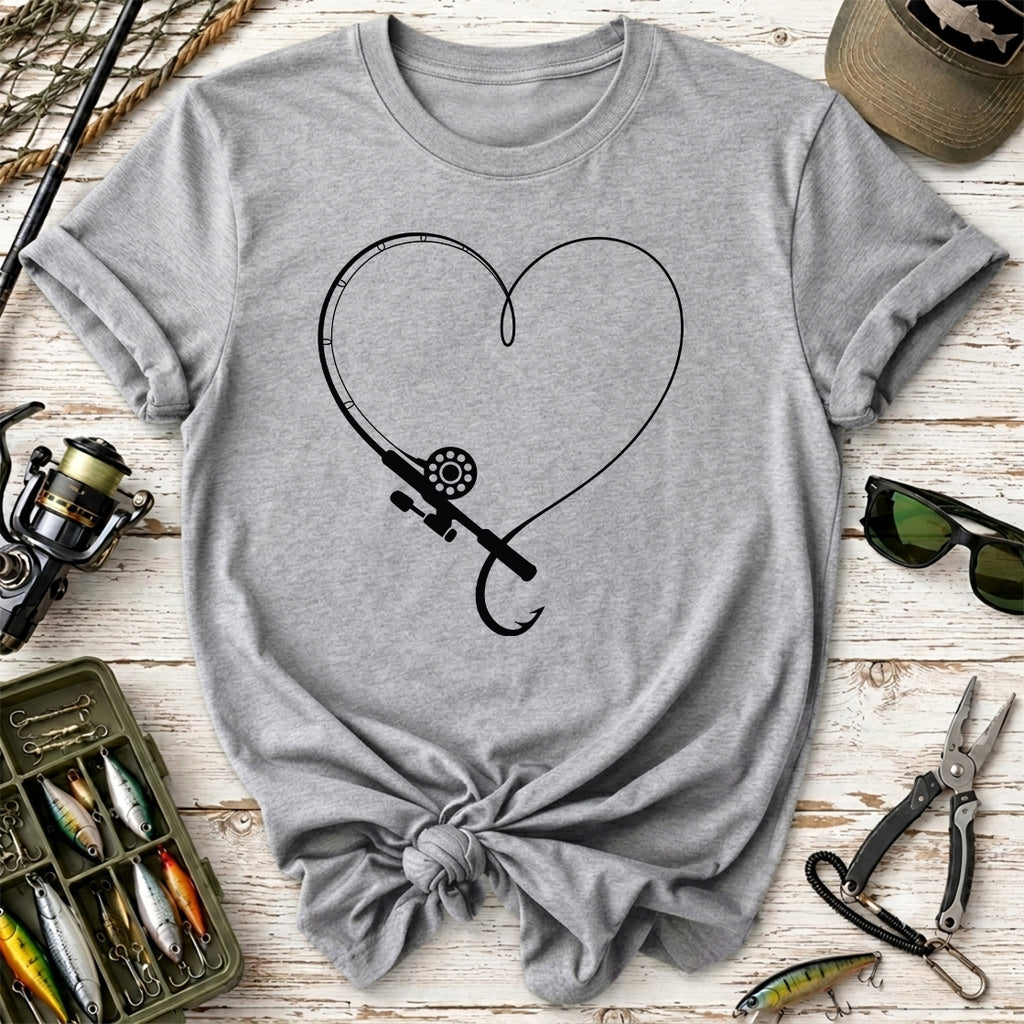 Fishing Hook Heart T-Shirt