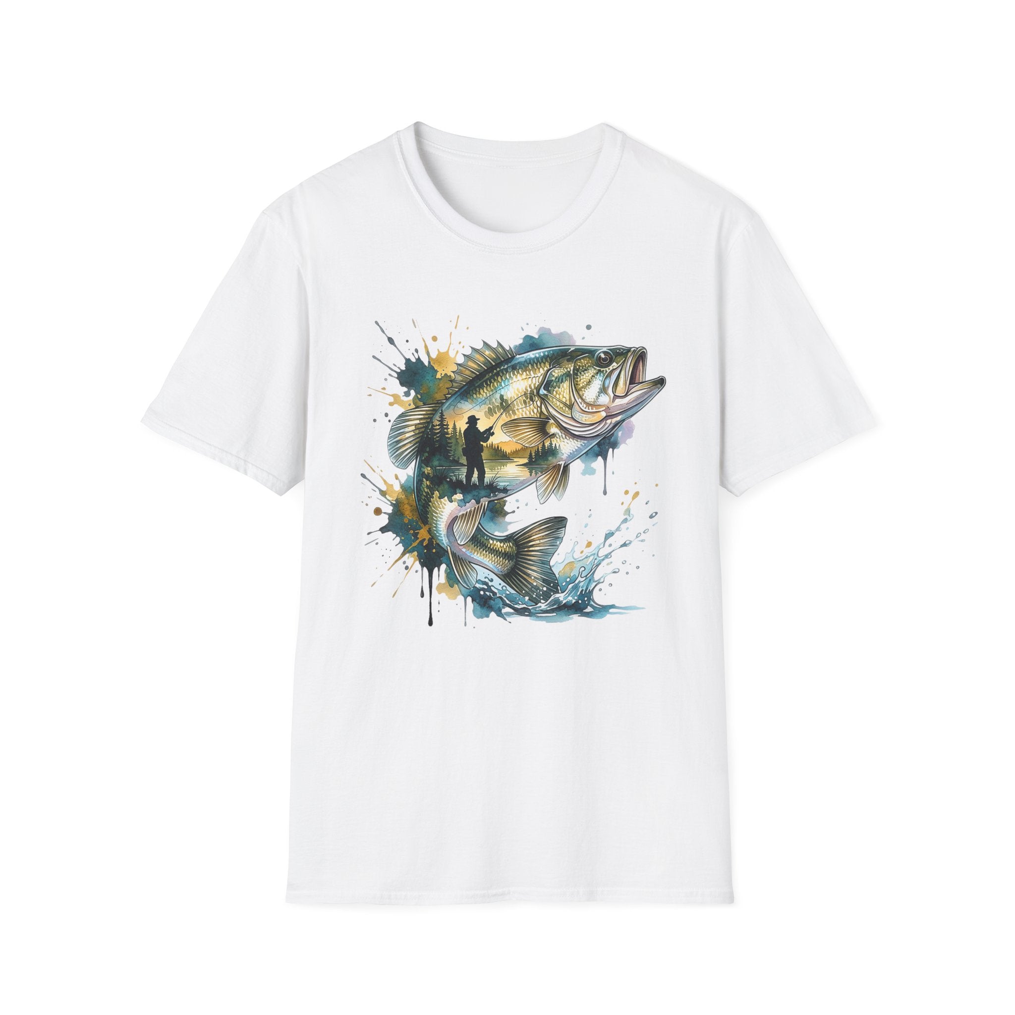 Bass Fishing Watercolor T-Shirt