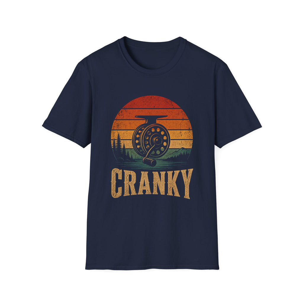 Cranky Fly Reel Fishing Sunset T-Shirt