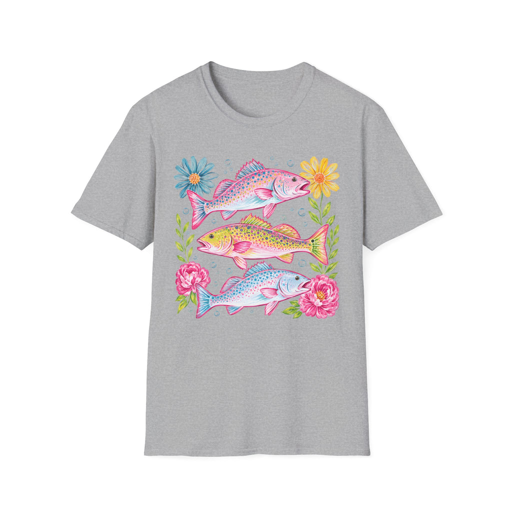 Colorful Trout & Flowers T-Shirt