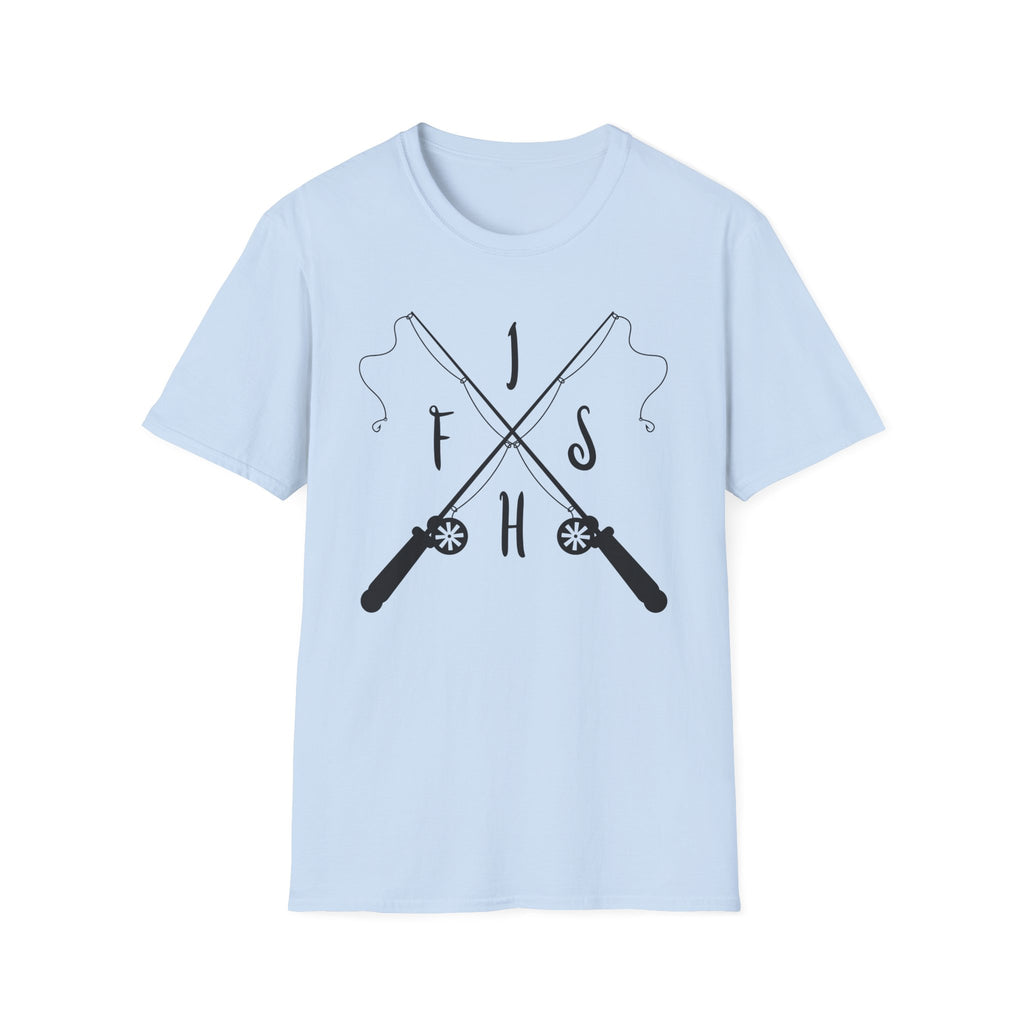 Fishing Rod Cross Graphic T-Shirt
