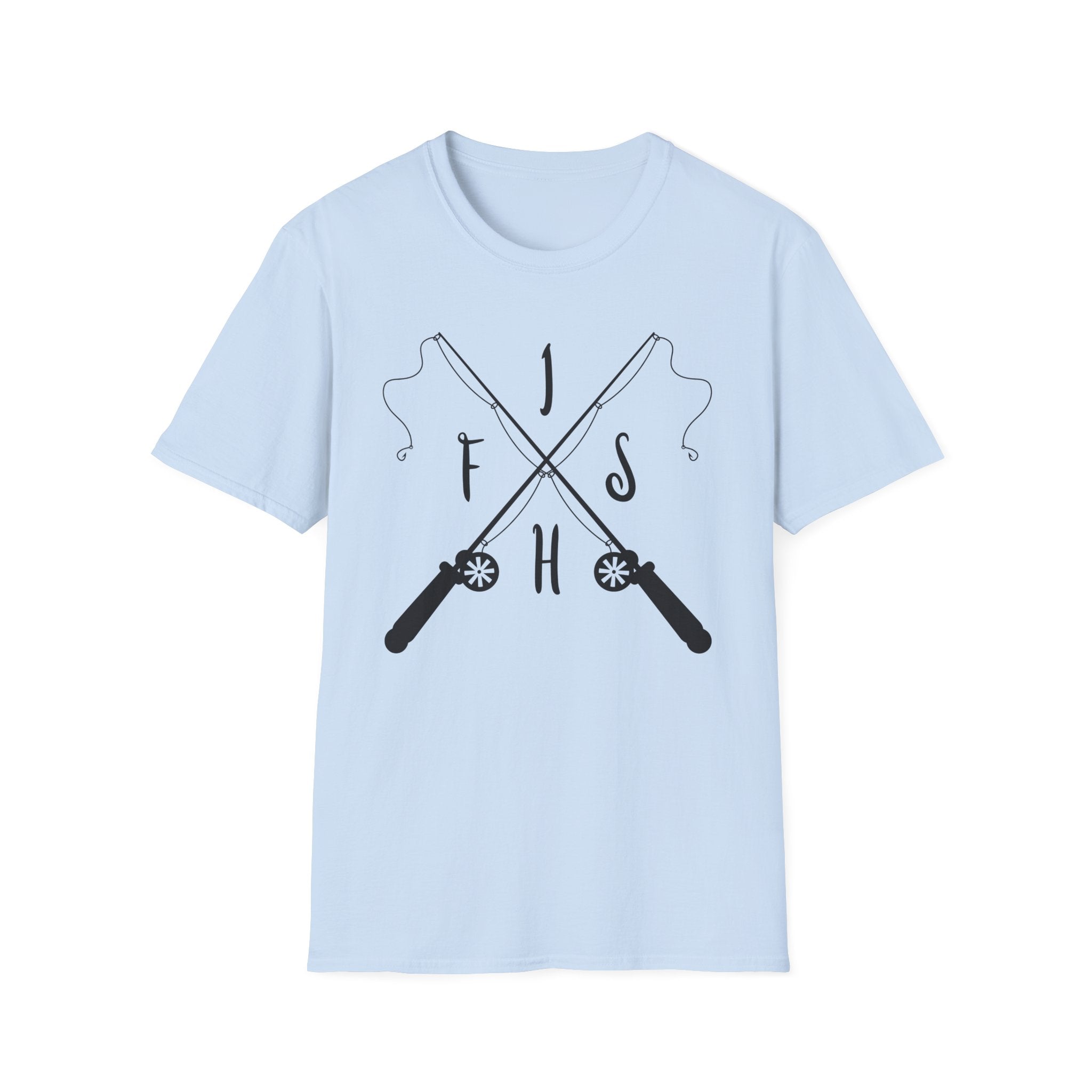 Fishing Rod Cross Graphic T-Shirt