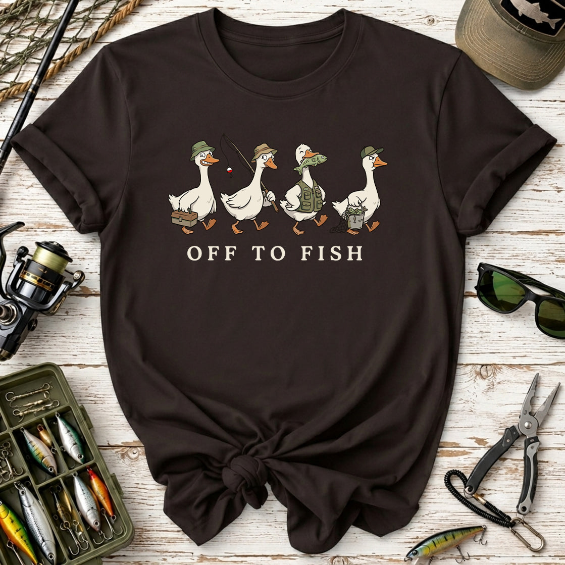 Fishing Goose Off to Fish T-Shirt