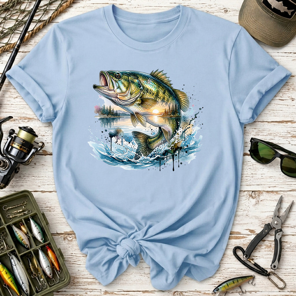 Bass Fishing Sunset T-Shirt