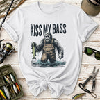 Kiss My Bass Funny Fisherman Sasquatch T-Shirt
