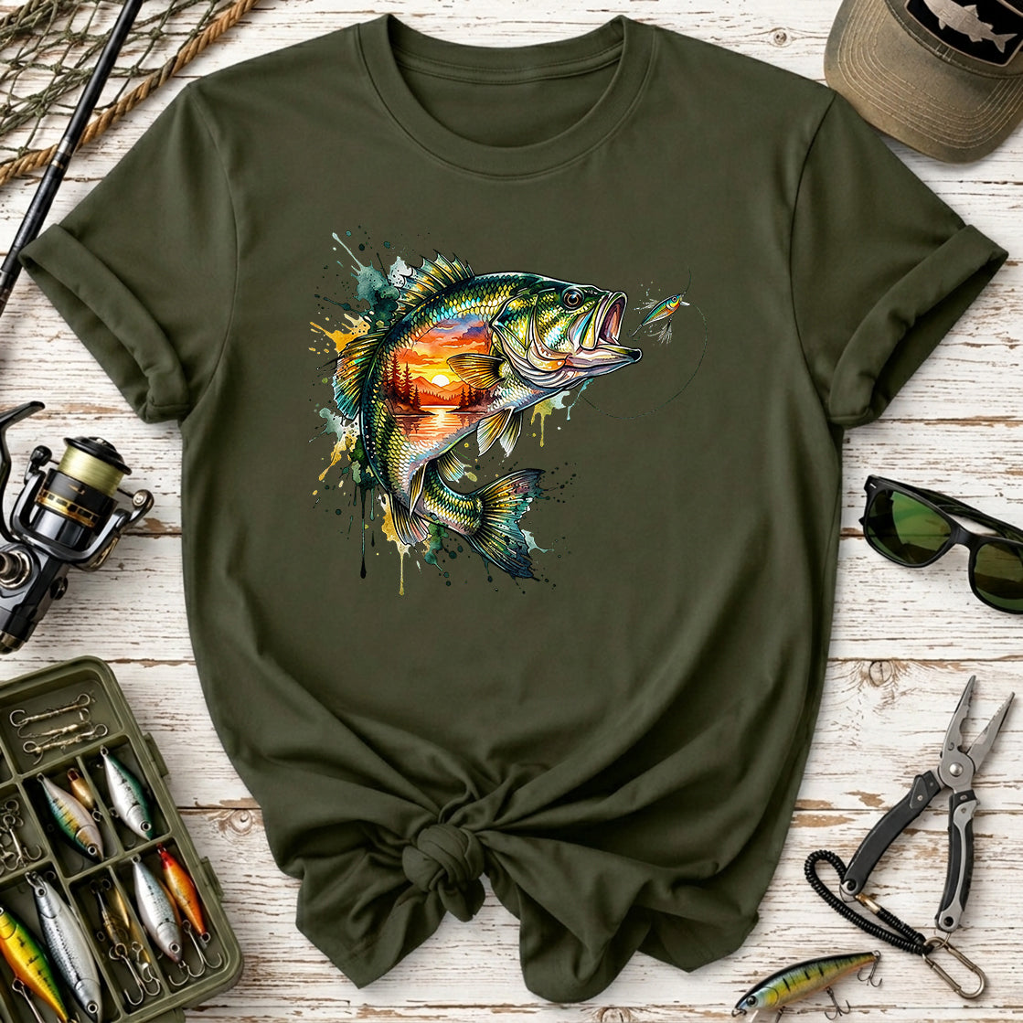 Bass Fish Sunset T-Shirt