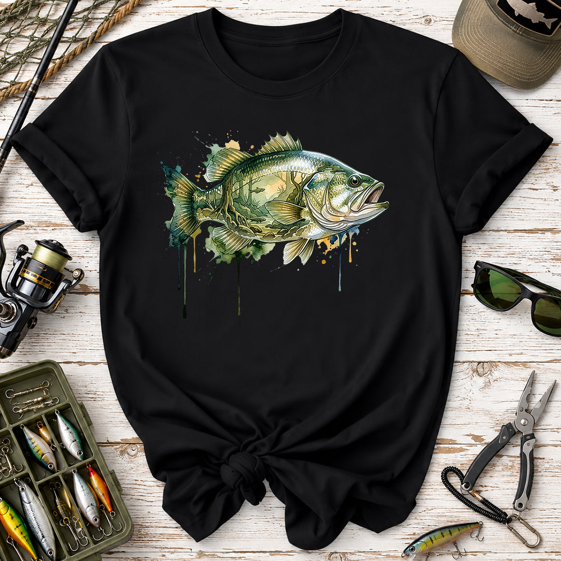 Bass Watercolor Fish T-Shirt