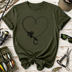 Fishing Hook Heart T-Shirt