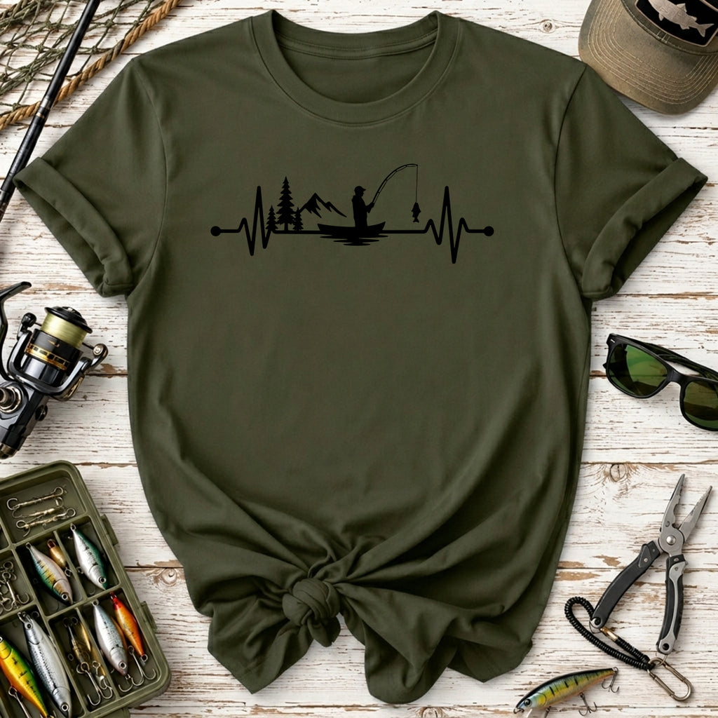 Fishing Heartbeat T-Shirt