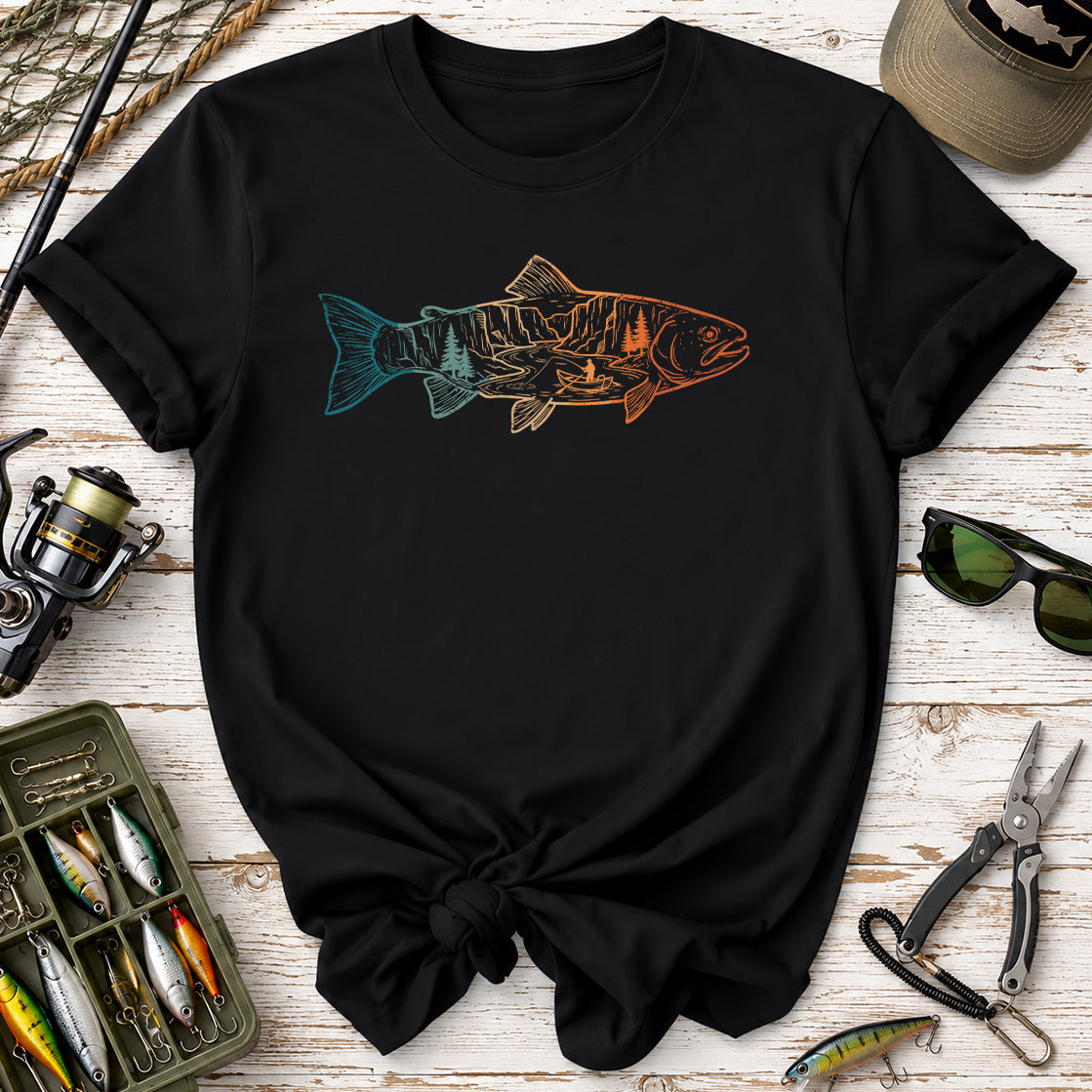 Mountain Fish Graphic T-Shirt