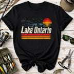 Lake Ontario Vintage Sunset Fishing T-Shirt