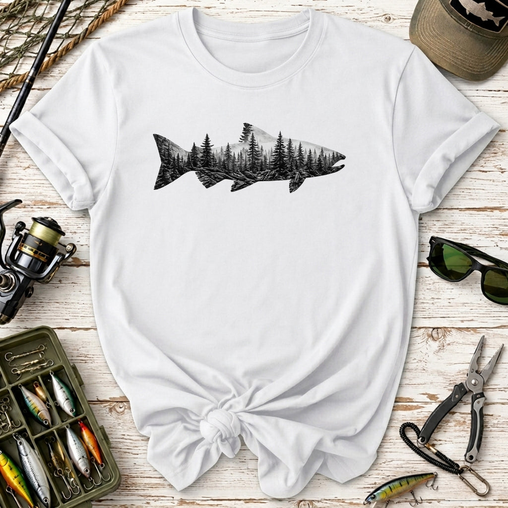 Forest Double Exposure Trout T-Shirt