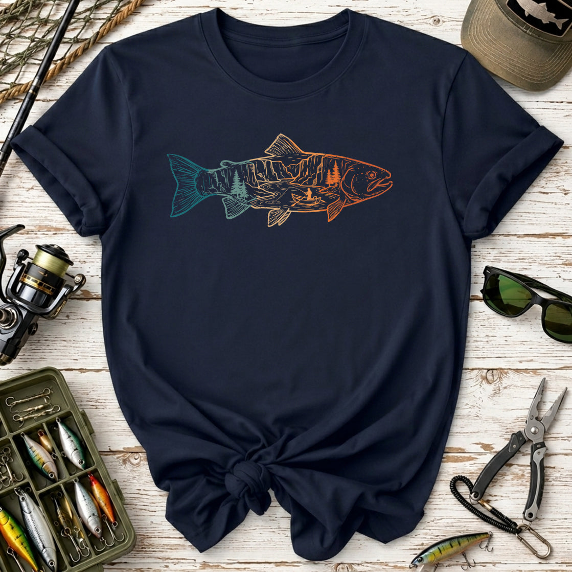Mountain Fish Graphic T-Shirt
