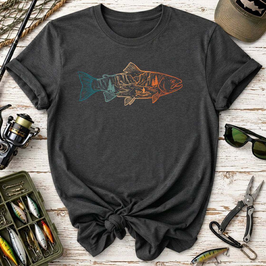 Mountain Fish Graphic T-Shirt