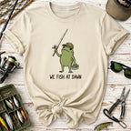 We Fish at Dawn Fishing Frog T-Shirt
