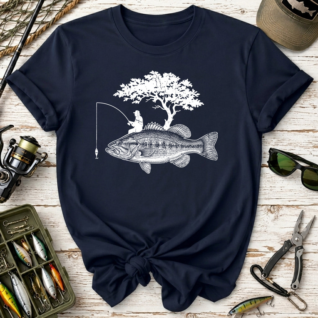 Vintage Angler Bass Fishing T-Shirt