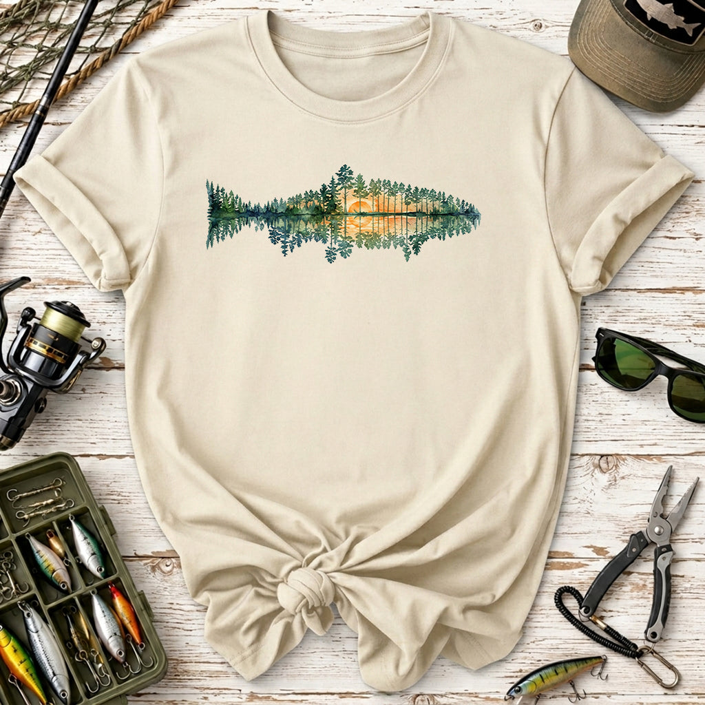 Lake Sunset Fish  T-Shirt