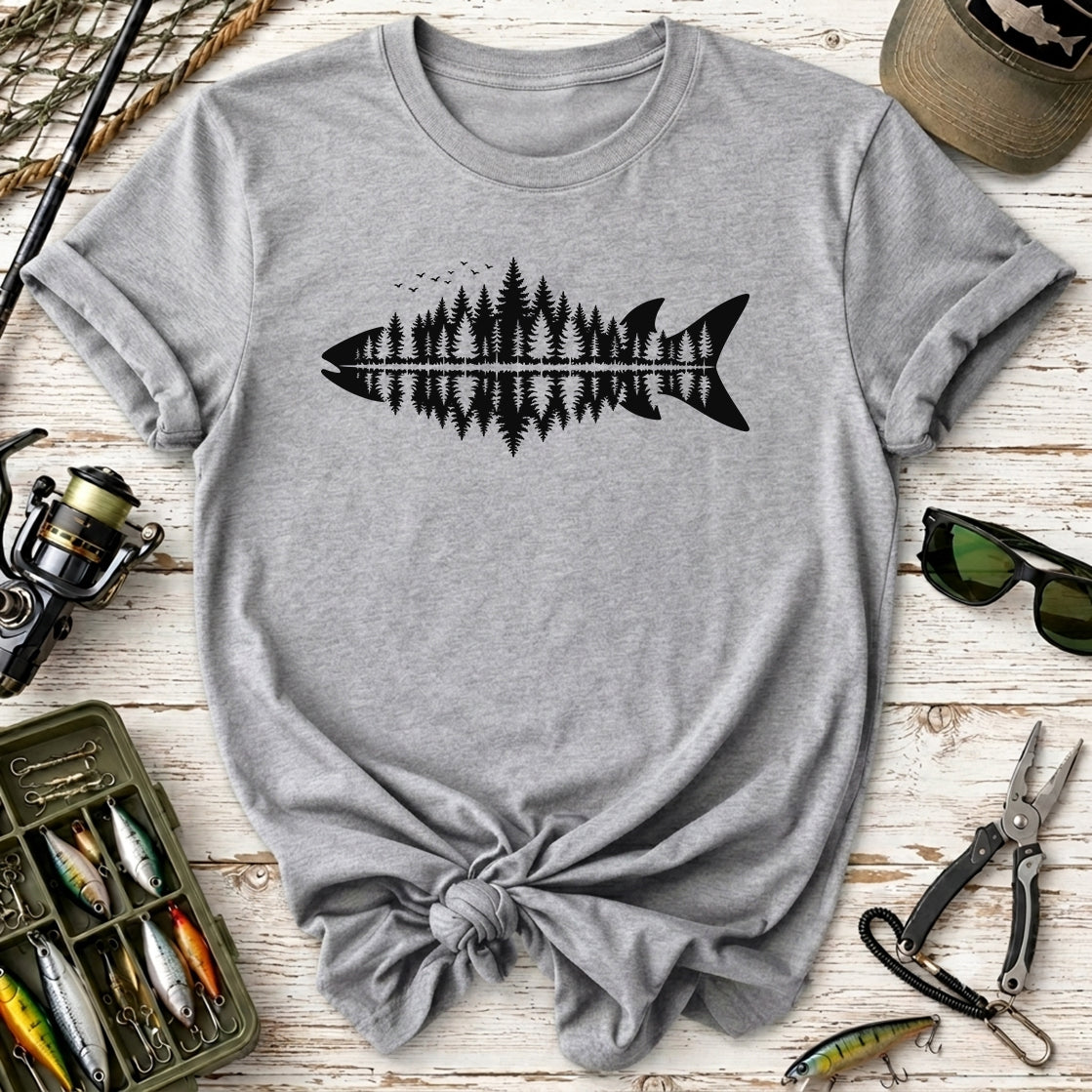 Forest Reflection Fish T‑Shirt –