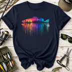 Rainbow Drip Fishing Bass T-Shirt