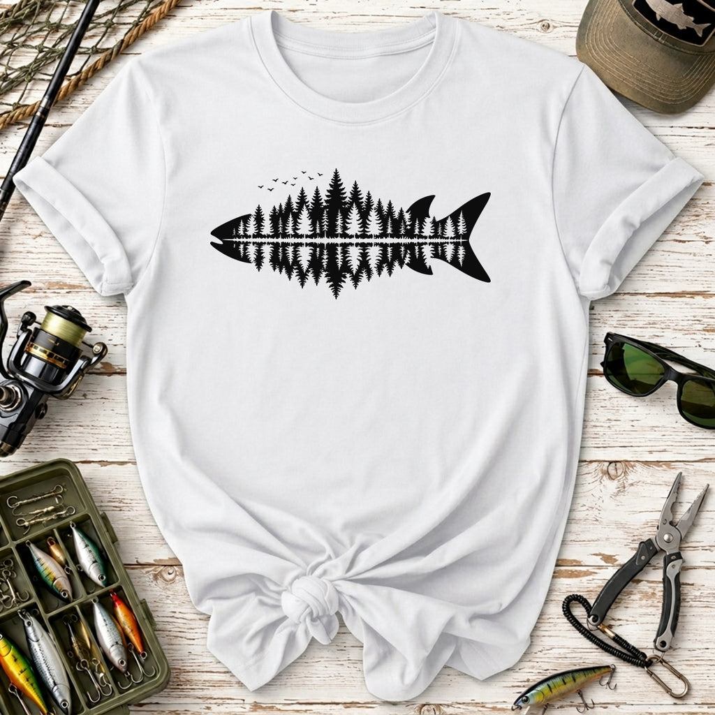 Forest Reflection Fish T‑Shirt –