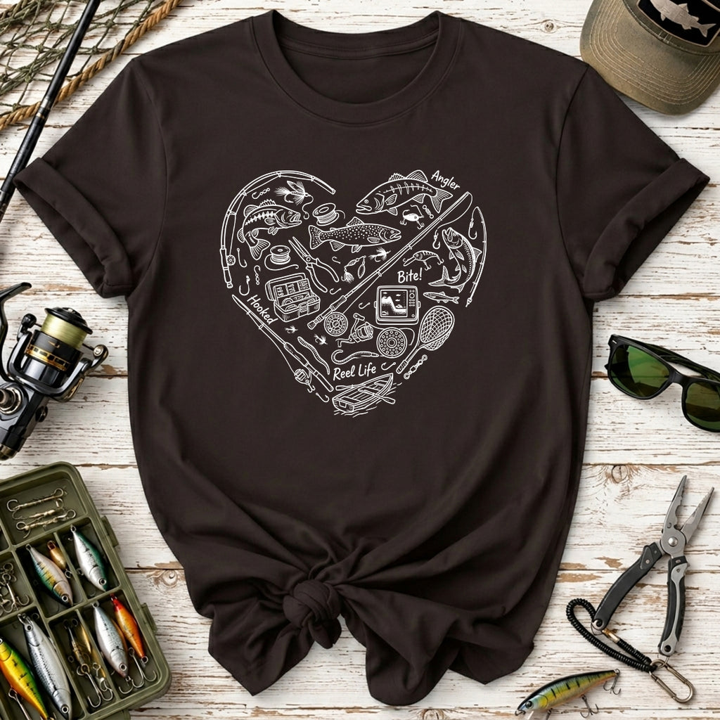 Fishing Heart Graphic T‑Shirt