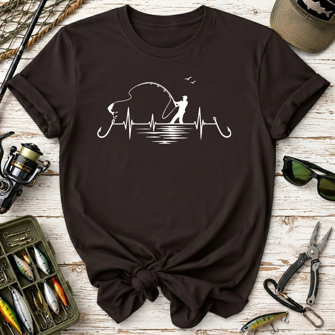 Fishing Heartbeat T-Shirt