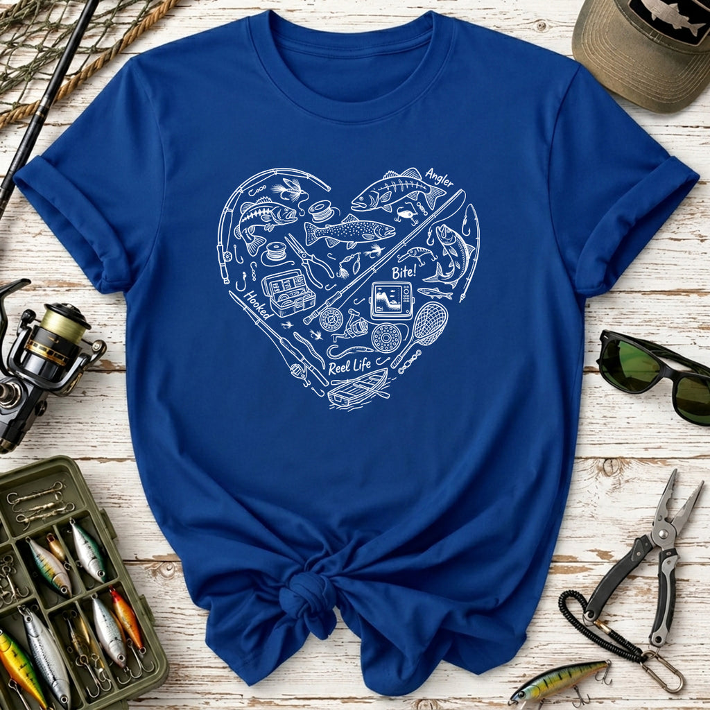 Fishing Heart Graphic T‑Shirt