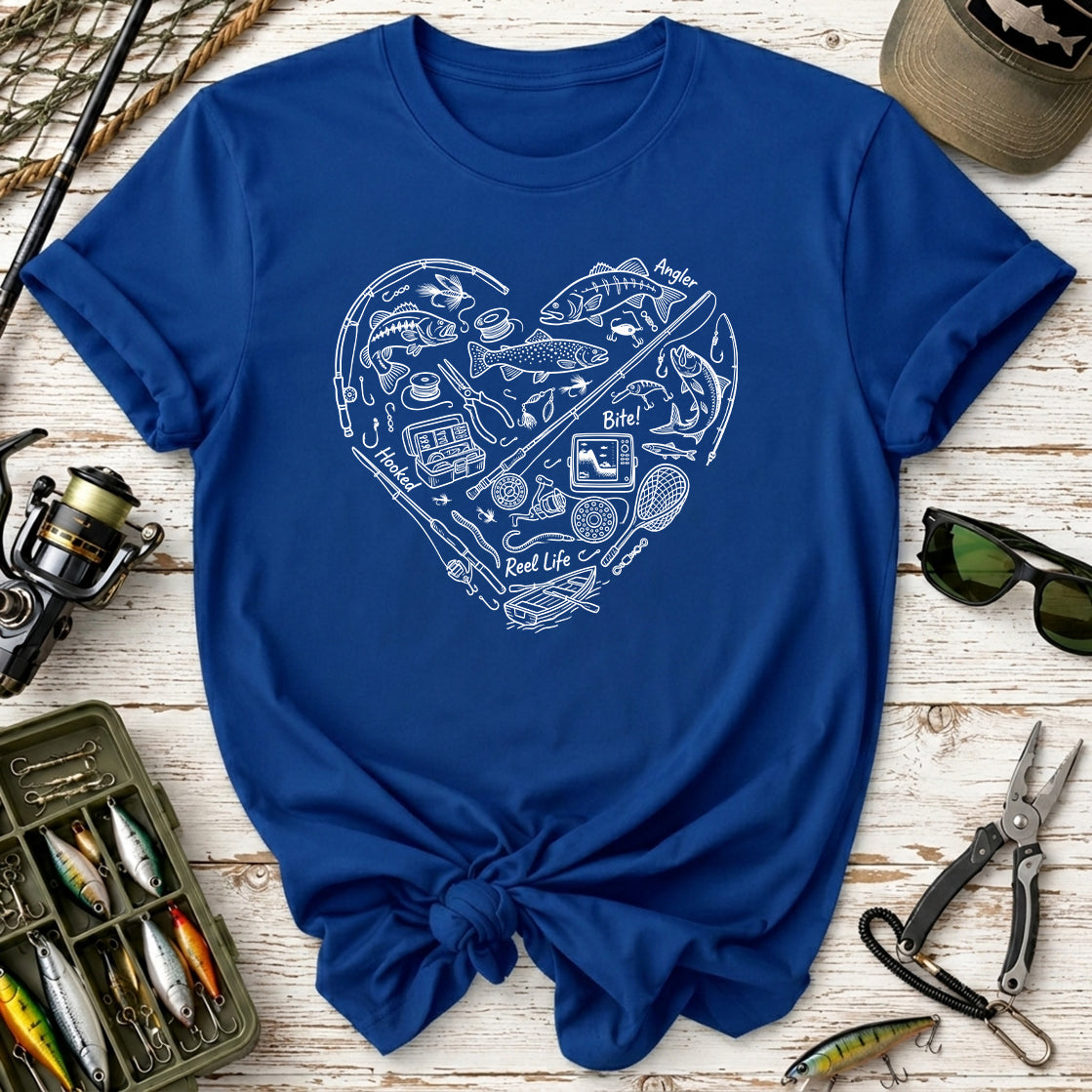 Fishing Heart Graphic T‑Shirt