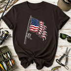 American Flag Fishing Rod T-Shirt