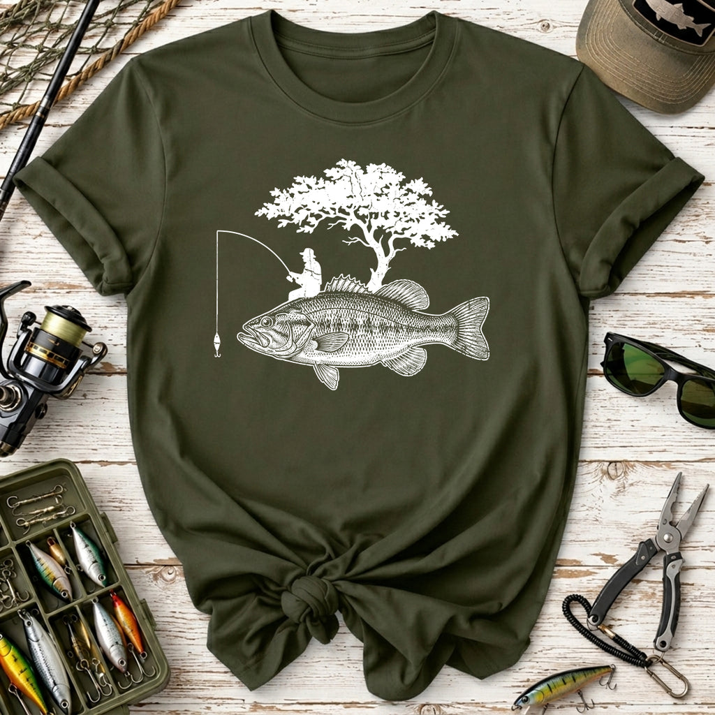 Vintage Angler Bass Fishing T-Shirt