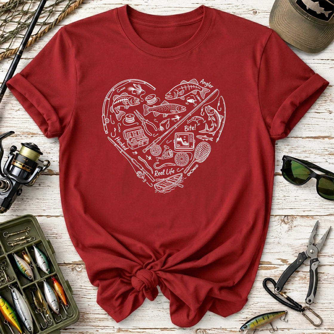 Fishing Heart Graphic T‑Shirt