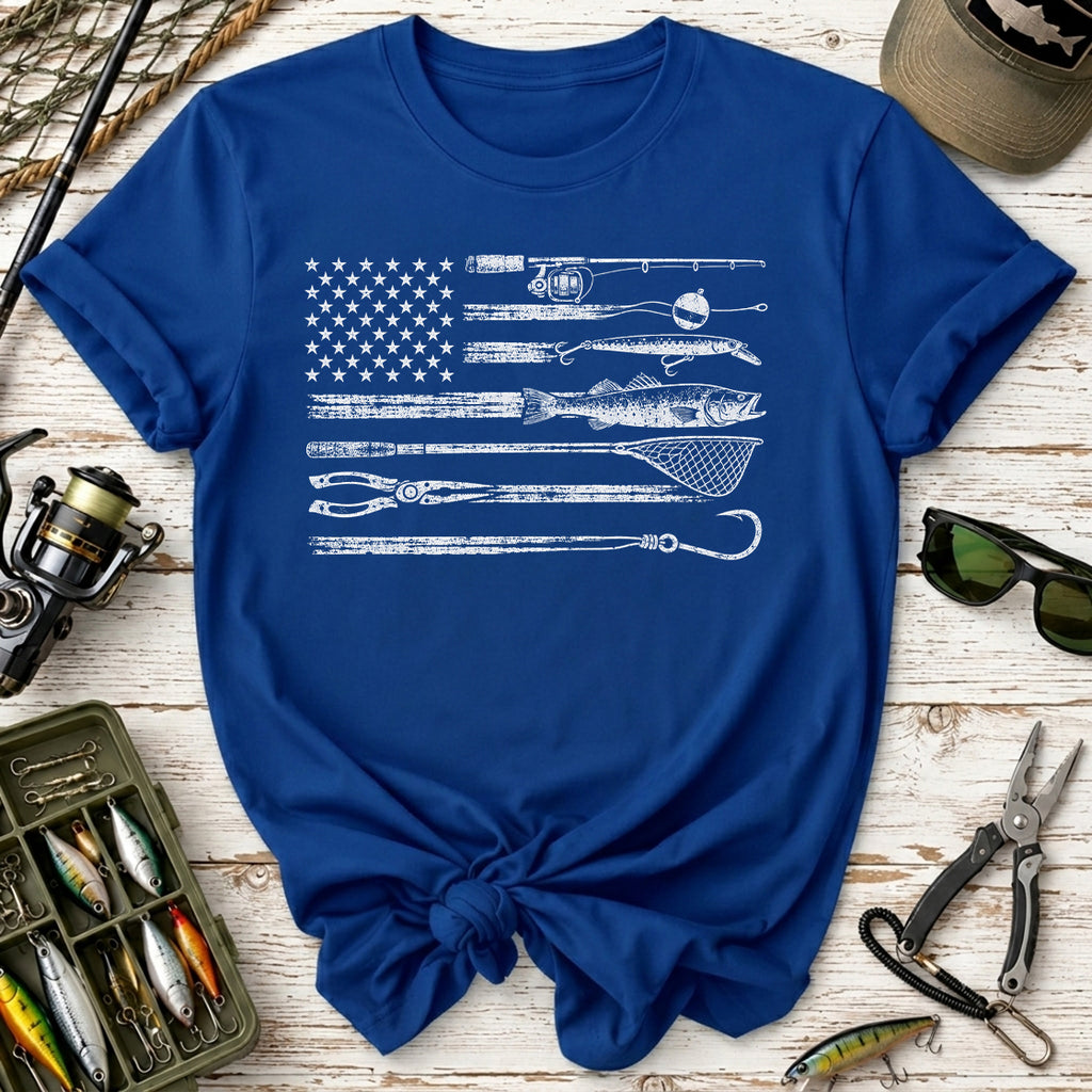 Fishing Gear American Flag T-Shirt