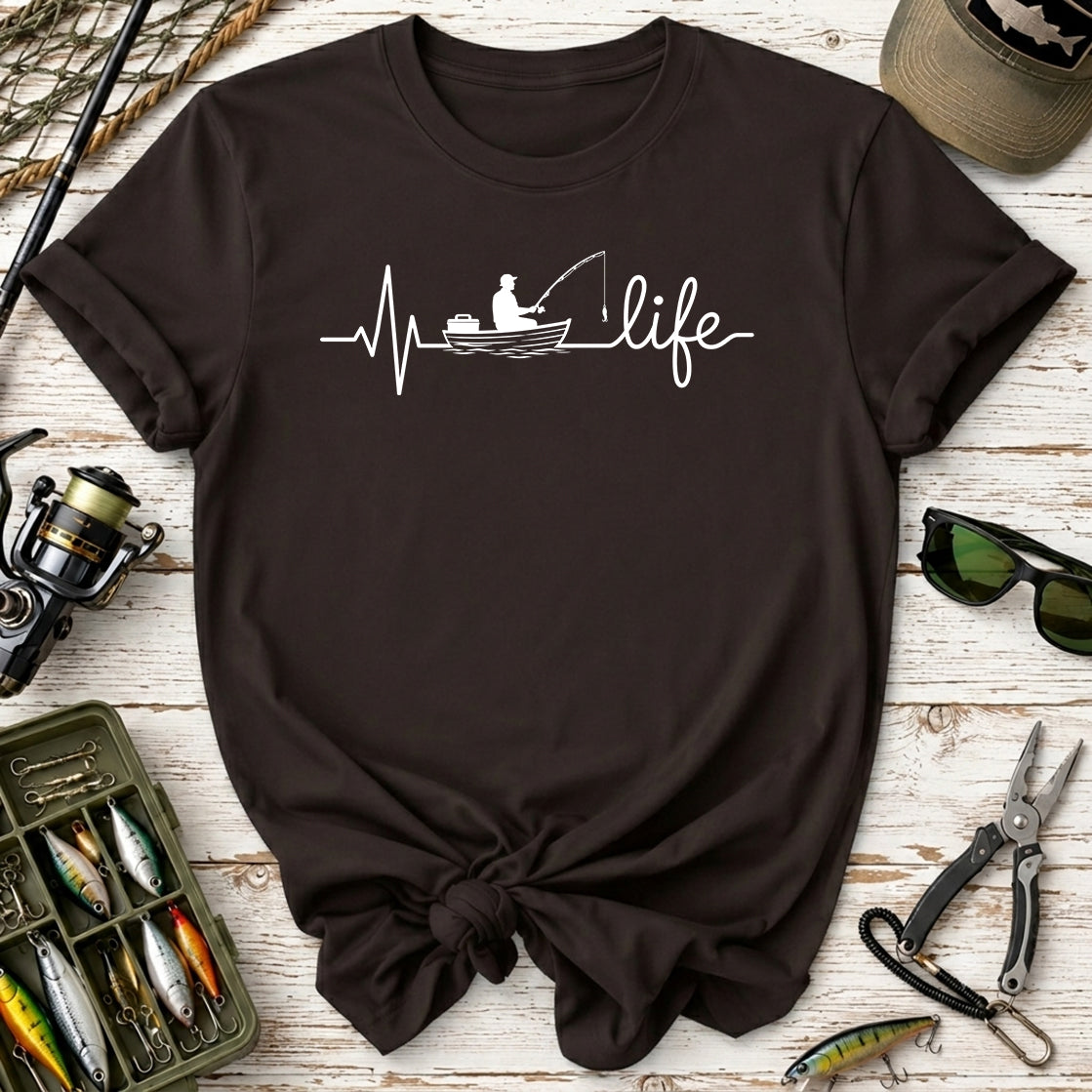 Fishing Life Heartbeat T-Shirt