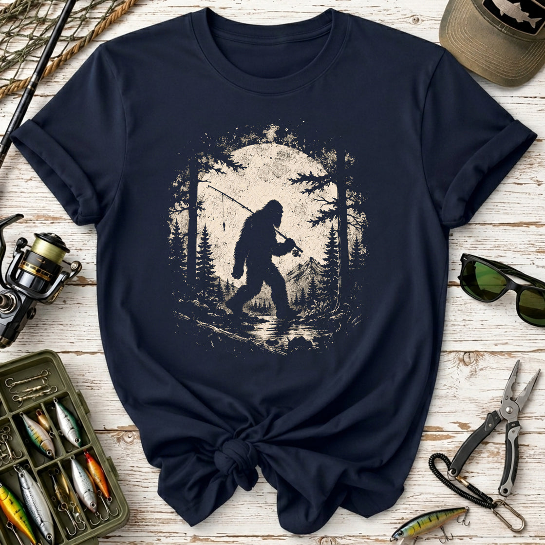 Retro Bigfoot Fishing T-Shirt