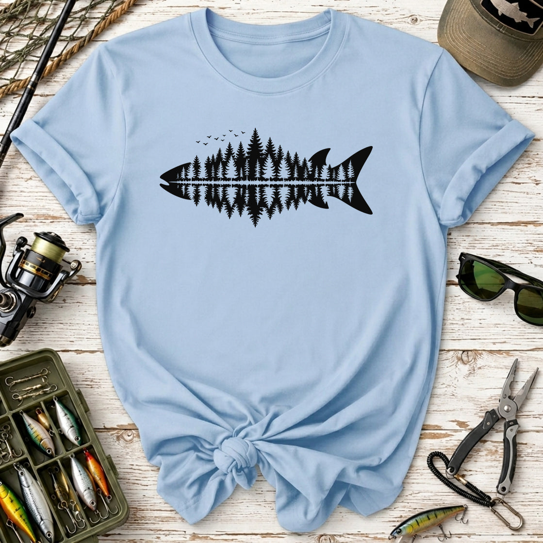 Forest Reflection Fish T‑Shirt –