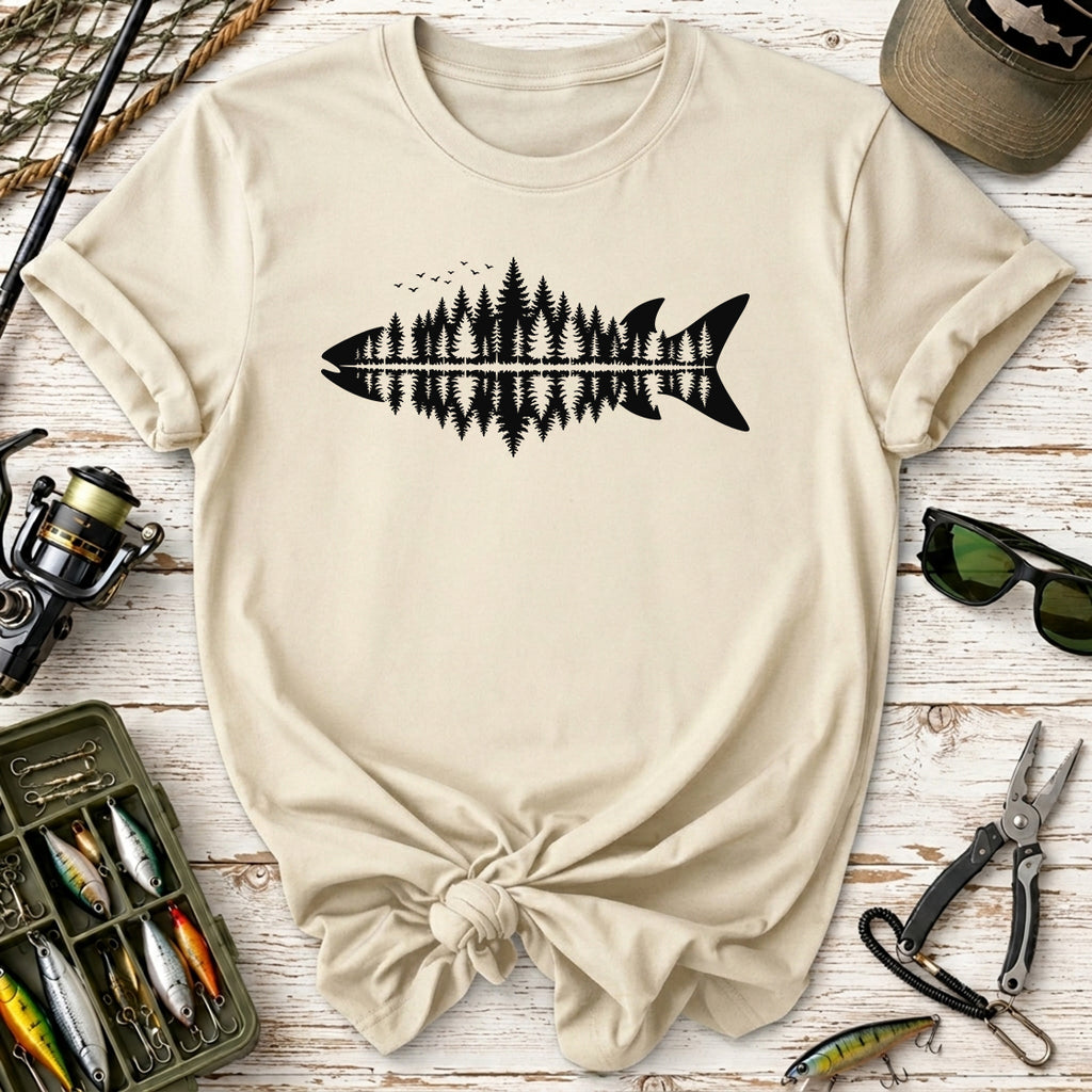 Forest Reflection Fish T‑Shirt –