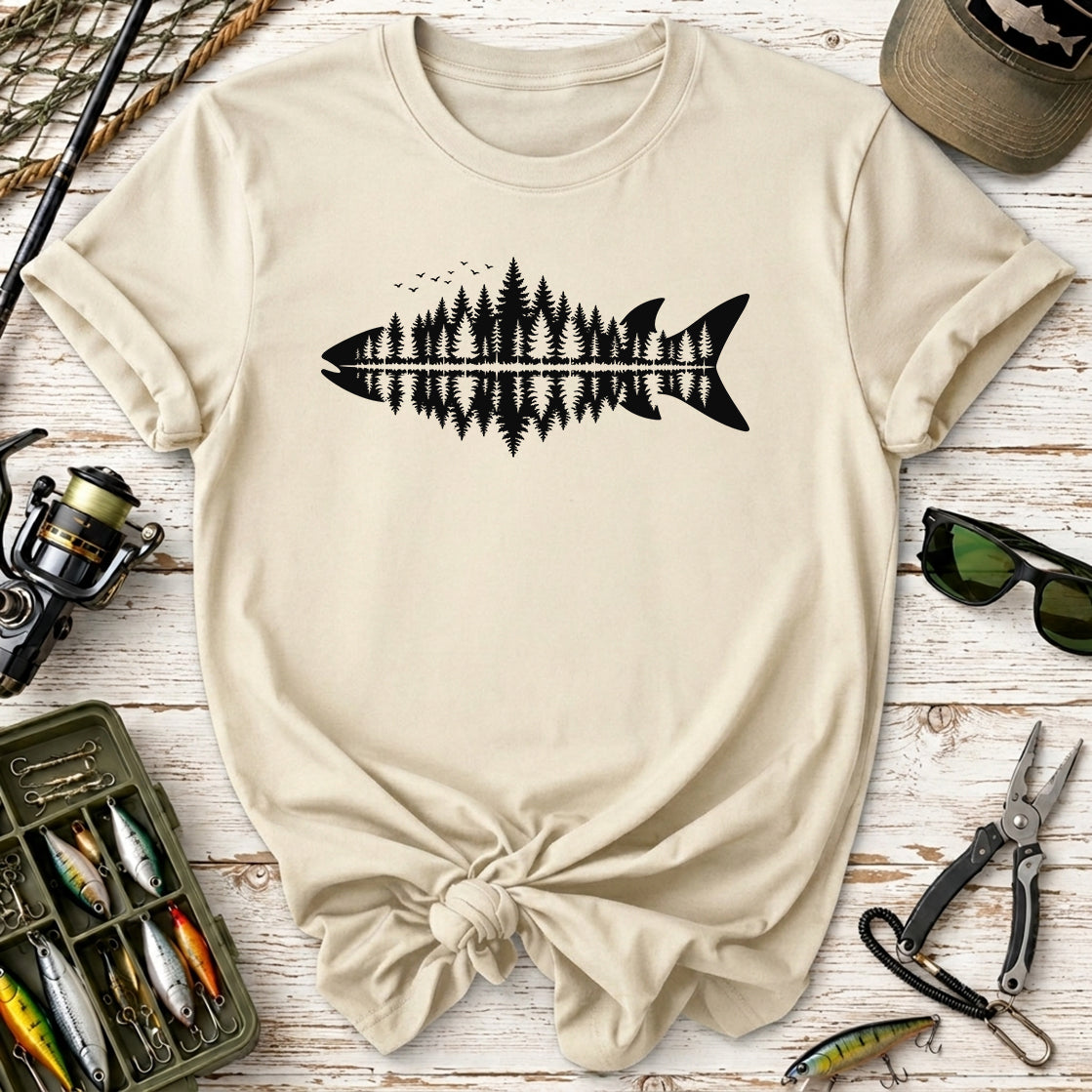 Forest Reflection Fish T‑Shirt –