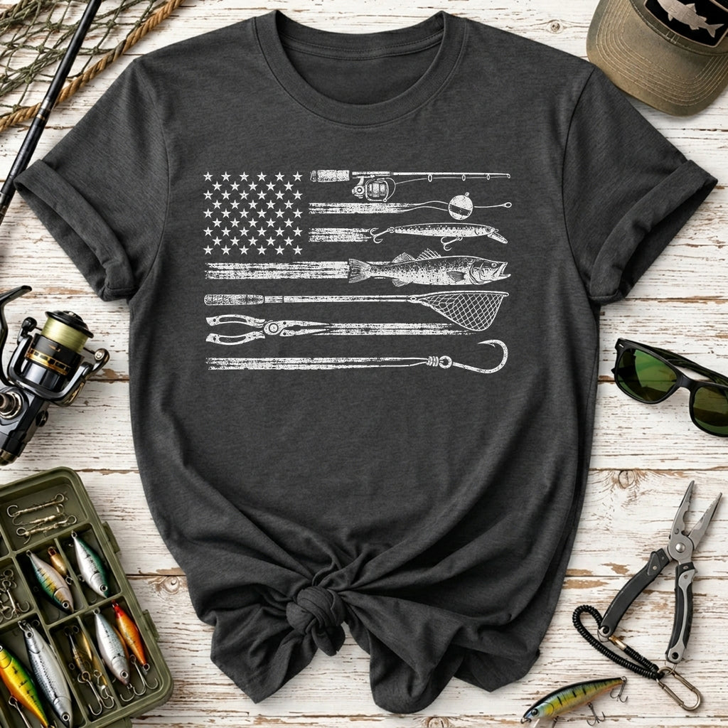 Fishing Gear American Flag T-Shirt